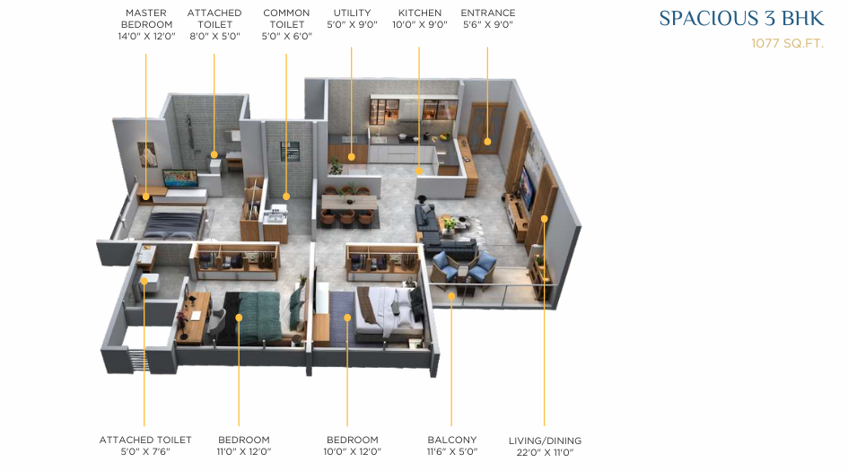 Arma-Cavansite-Floor-Plan-3-BHK-1077-Sqft